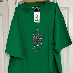 KVJ Branded Streetwear Men's Short Sleeve Shirt XXL NWT Green